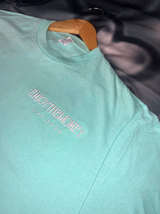 ENJOY THE MONEY GRAPHIC TEE(AQUA)
