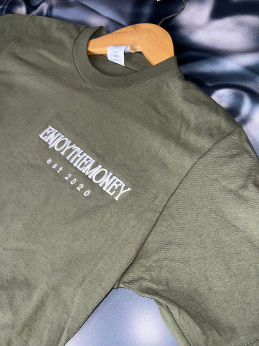 ENJOY THE MONEY GRAPHIC TEE(OLIVE)